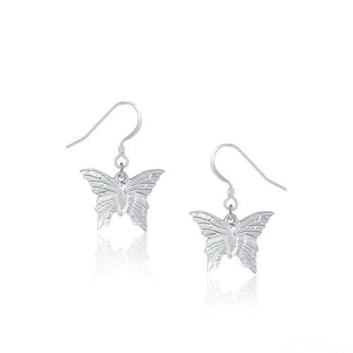 Butterfly Drop Earrings - Amos Pewter