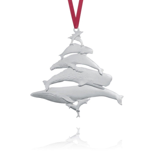 Whales 1994 Ornament - Amos Pewter