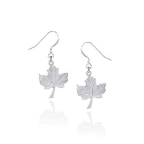 Maple Leaf Drop Earrings - Amos Pewter