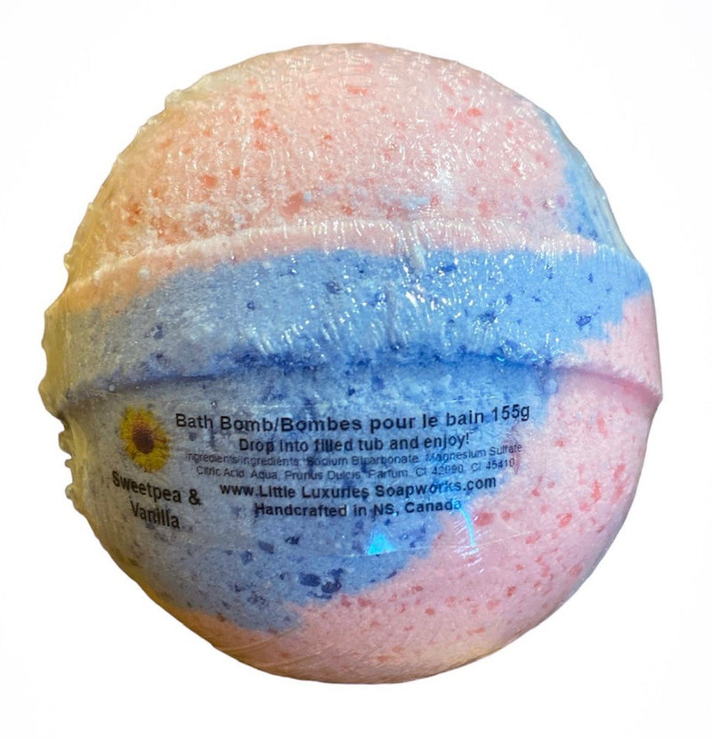 Sweetpea & Vanilla Bath Bomb - Little Luxuries Soapworks