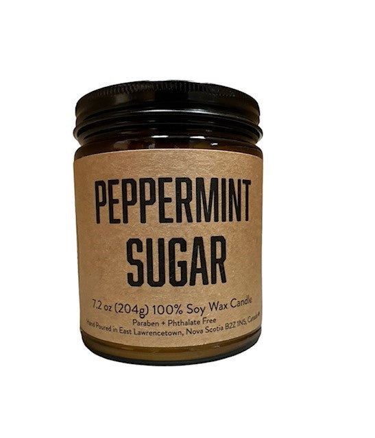 Peppermint Sugar Candle - Lawrencetown Candle Co. -