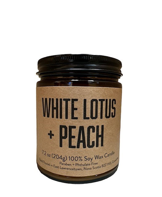 White Lotus + Peach Candle - Lawrencetown Candle Co.