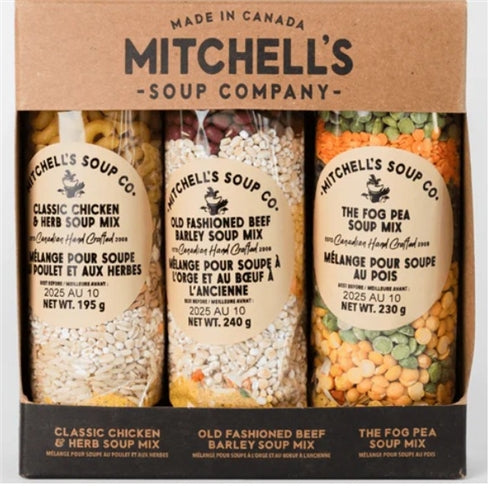 Classic Chicken/Beef Barley/Fog Pea Soup Tri - Mitchells Soup Co.