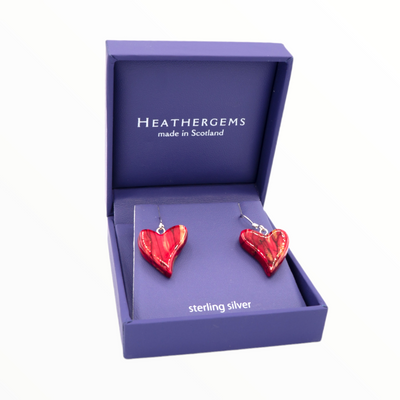 Quirky Heart Heather Earrings - Heathergems