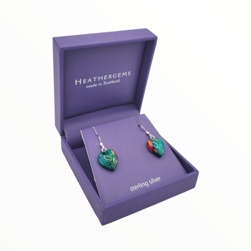 Heart Heather Drop Earrings - Heathergems