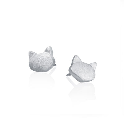 Meow Post Earrings - Amos Pewter