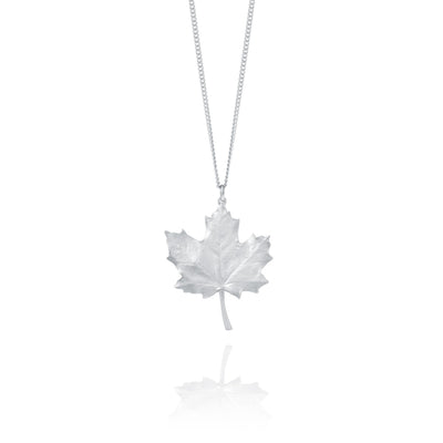 Maple Leaf Necklace Pendant 18 - Amos Pewter